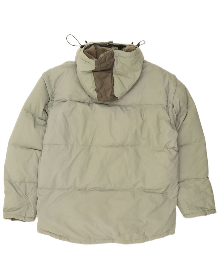 Fila Wattierte Herrenjacke mit Kapuze, UK 44 2XL, grüner Farbblock