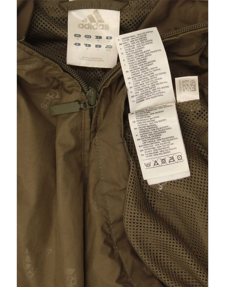 Adidas Herren Kapuzen-Grafik-Anorakjacke UK 38 Medium Khaki Spotted