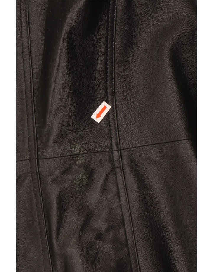 East 5th Damen-Blazerjacke aus Leder mit 3 Knöpfen, UK 22, 3XL, schwarzes Leder