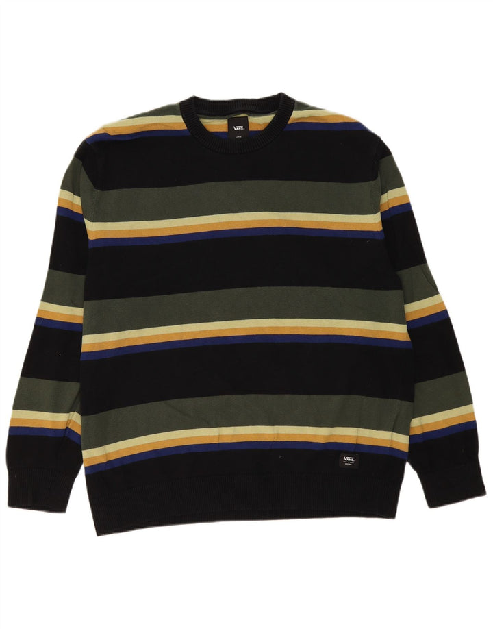 Vans Herren-Pullover mit Rundhalsausschnitt, groß, mehrfarbig, gestreift, Baumwolle