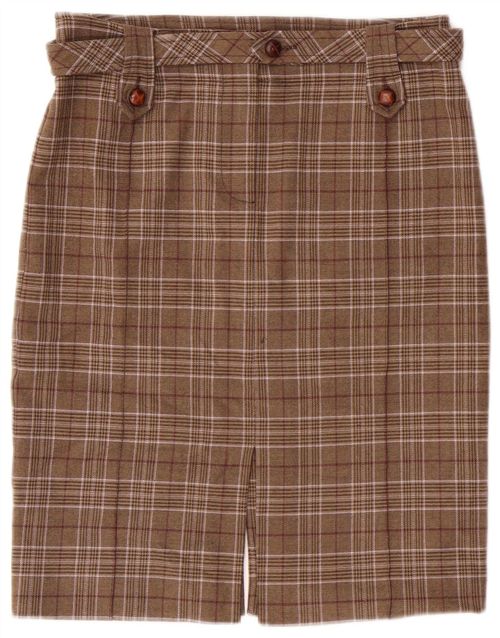 Max & Co. Damen Bleistiftrock IT 38 Small Brown Plaid Classic