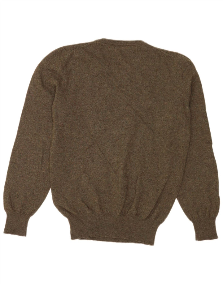 Fred Perry Herren-Pullover mit Rundhalsausschnitt, kleine Khaki-Wolle