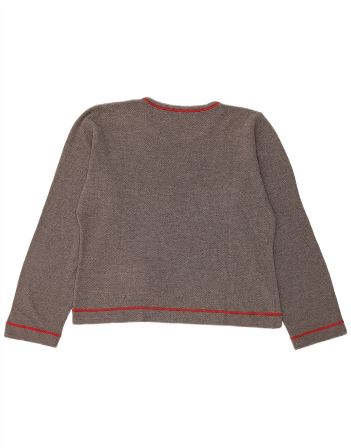 Fila Damen Crop Graphic Top Langarm UK 16 Large Grau