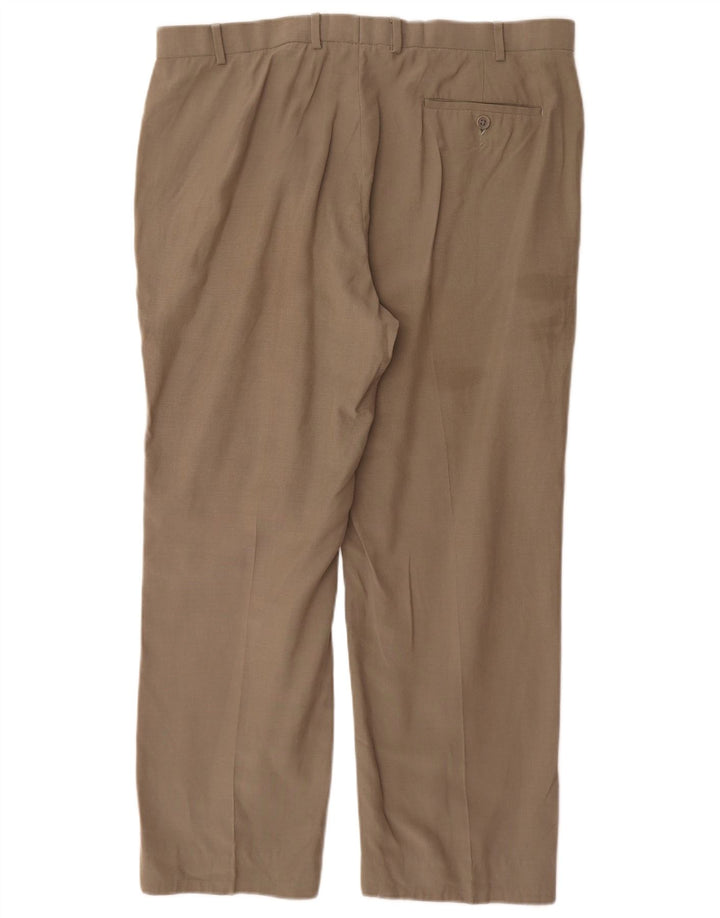 Gerade Herren-Anzughose von Marks & Spencer, W38, L29, Khaki, Lyocell