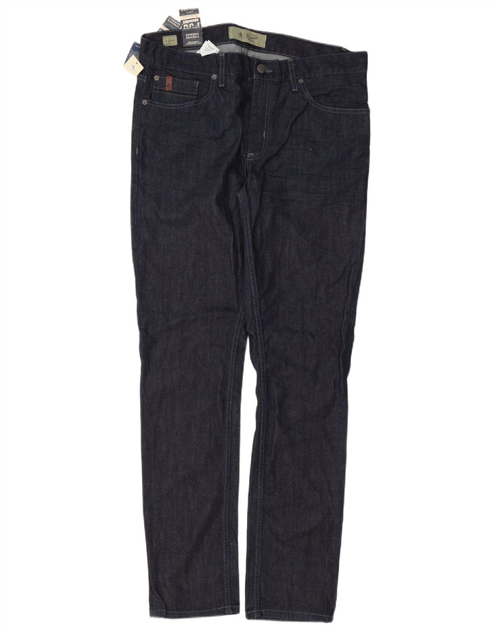 Penguin Herren Slim Jeans W36 L34 Marineblaue Baumwolle