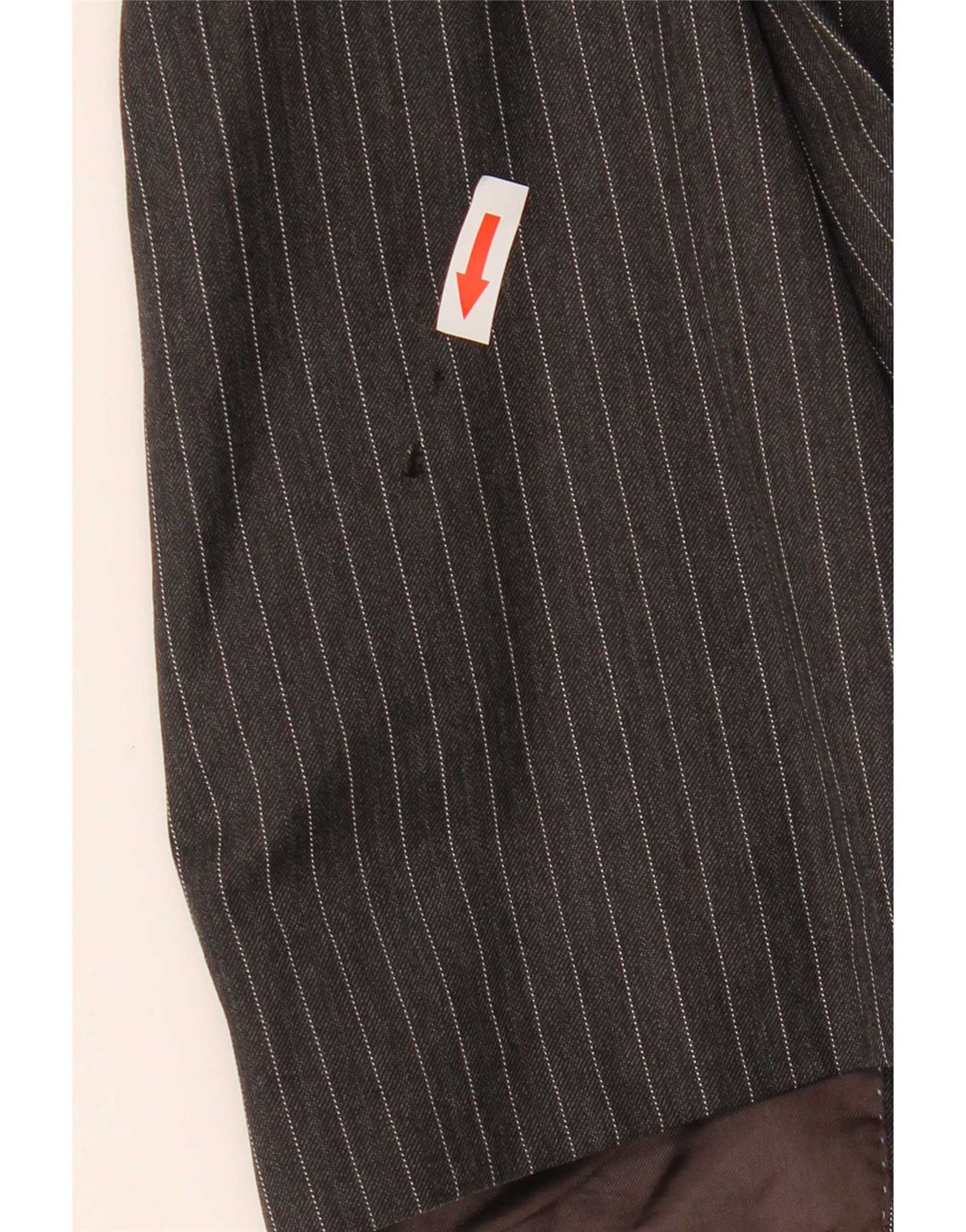 Massimo Dutti Herren-Blazer mit 2 Knöpfen, EU 40, mittelgraue Nadelstreifenwolle