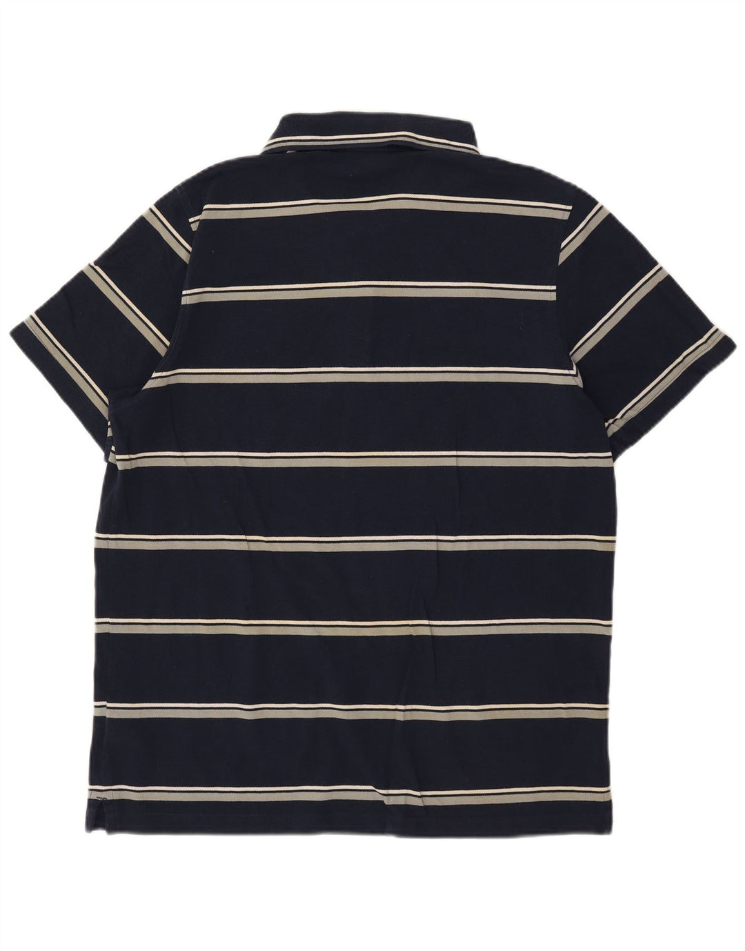 Reebok Herren-Poloshirt, groß, marineblau, gestreift, Baumwolle