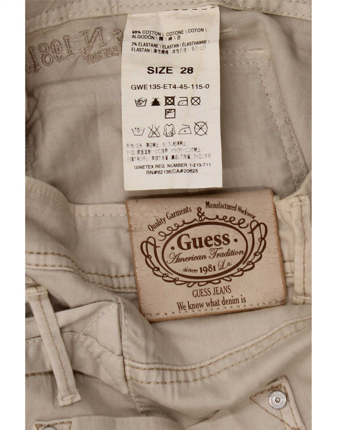 Guess Denim-Cargo-Rock für Damen, W28, mittelbeige Baumwolle
