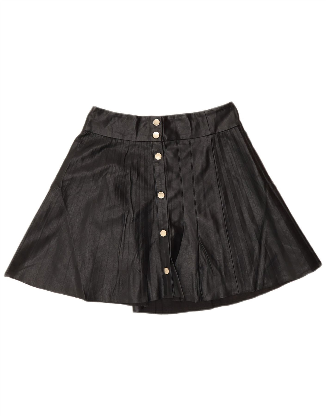Zara Damen-Minirock aus Kunstleder, Größe S, W26, Schwarz, Polyester