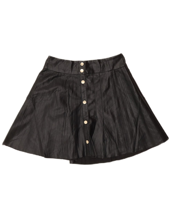 Zara Damen-Minirock aus Kunstleder, Größe S, W26, Schwarz, Polyester