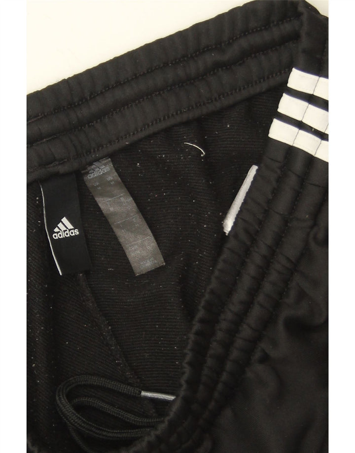 Adidas Damen-Trainingshose UK 12 Mittelschwarzes Colourblock-Polyester