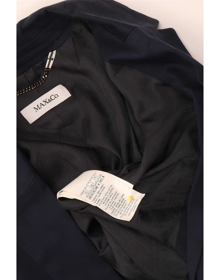 Max & Co. Damen-Blazerjacke mit 1 Knopf, Gr. 8, Marineblau, Baumwolle