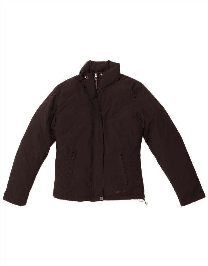 FILA Damen Wattierte Jacke UK 10 Small Schwarz Polyamid