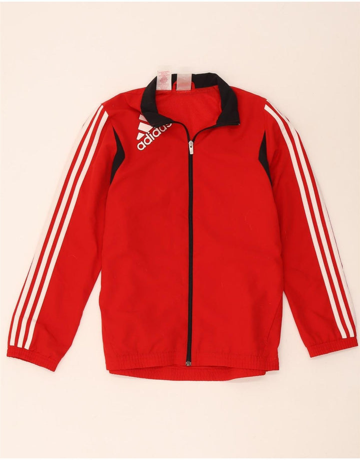 Adidas Jungen Grafik-Trainingsanzug-Top-Jacke, 13–14 Jahre, rotes Polyester