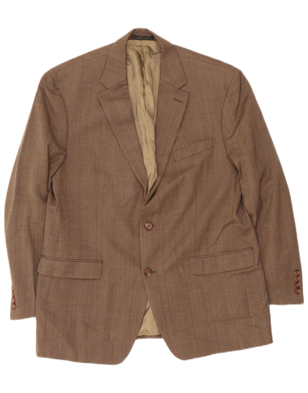 Ralph Lauren Herren-Blazer mit 2 Knöpfen, Gr. 43, Beige, Wolle mit Fischgrätenmuster