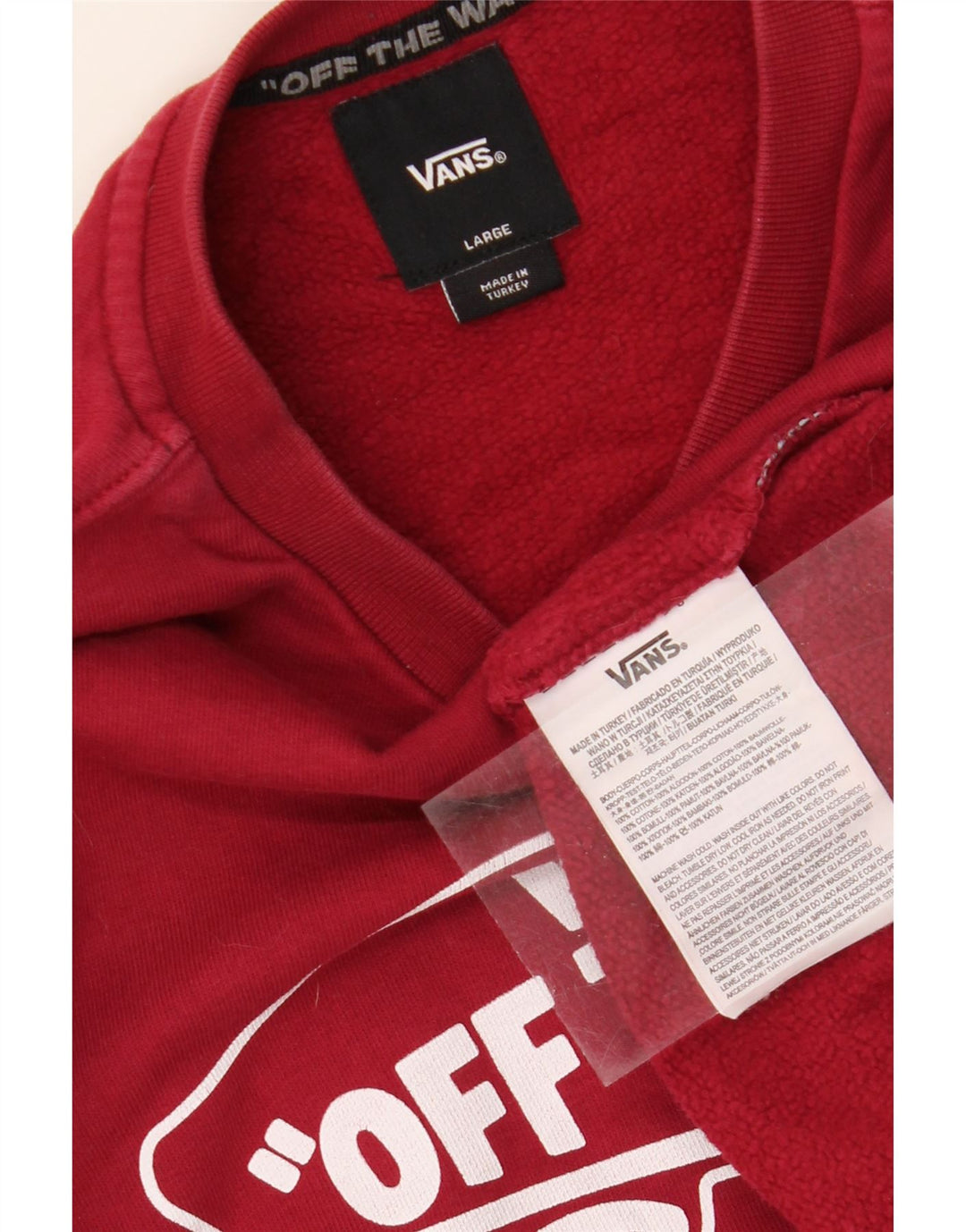 VANS Womens Graphic Sweatshirt Jumper UK 16 Large Red Cotton Vintage Vans and Second-Hand Vans from Messina Hembry 