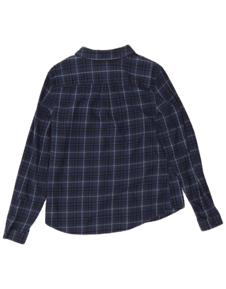 JACK WILLS Flanellhemd für Damen, UK 12, mittelblau, kariert, Baumwolle