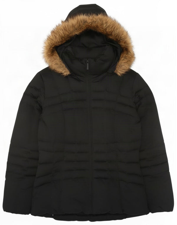 Calvin Klein Damen-Kapuzen-Übergröße, gepolsterte Jacke, Gr. 10, Größe S, Schwarz