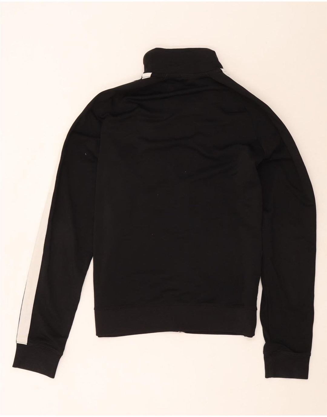 Nike Damen-Trainingsanzug-Top-Jacke UK 14 Mittelschwarzes Colourblock-Polyester