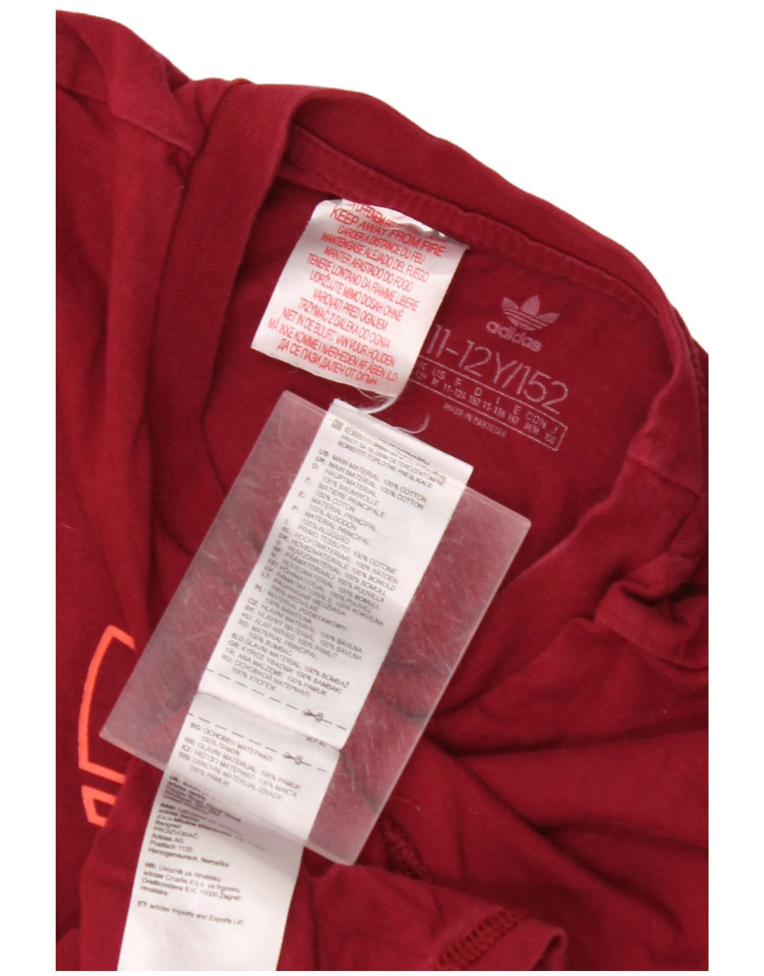 ADIDAS Grafik-T-Shirt für Jungen, 11–12 Jahre, kastanienbraune Baumwolle