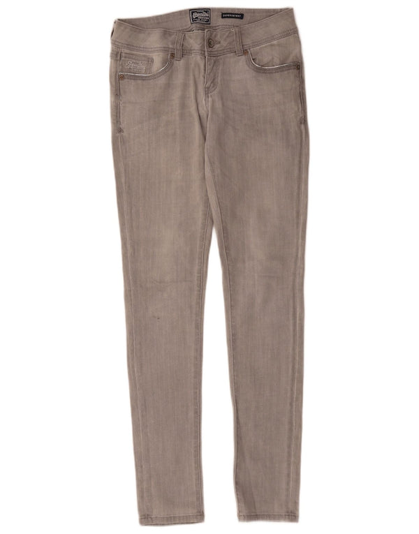 Superdry Damen Super Skinny Jeans W29 L32 Graue Baumwolle