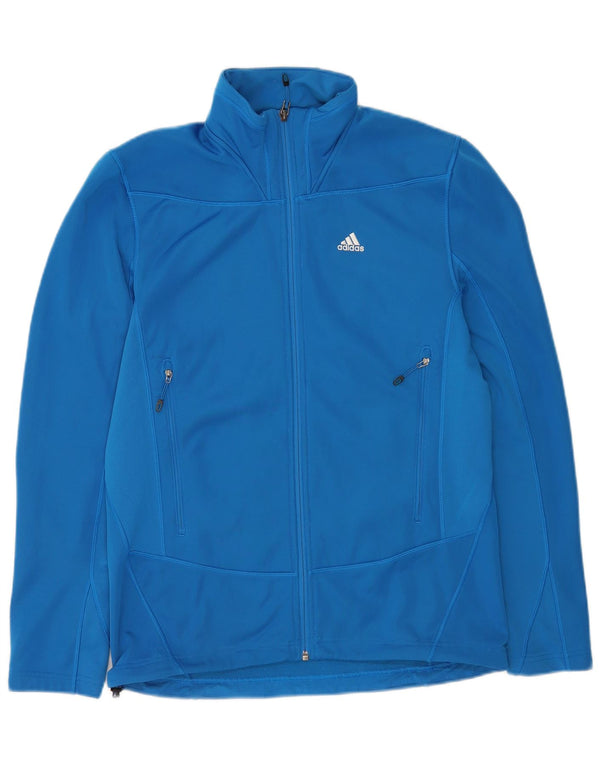 Adidas Herren Trainingsanzug Top Jacke UK 40/42 Mittelblaues Polyester