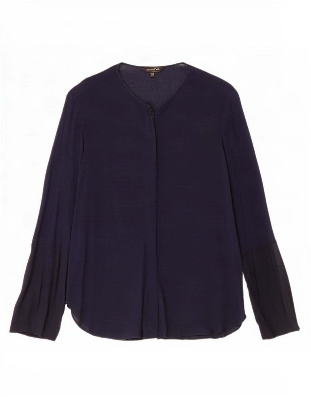 Massimo Dutti Damen Hemdbluse EU 40 Mittelmarineblaue Viskose