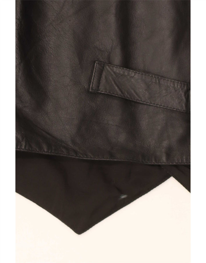 Vintage Herren Lederweste Medium Schwarz