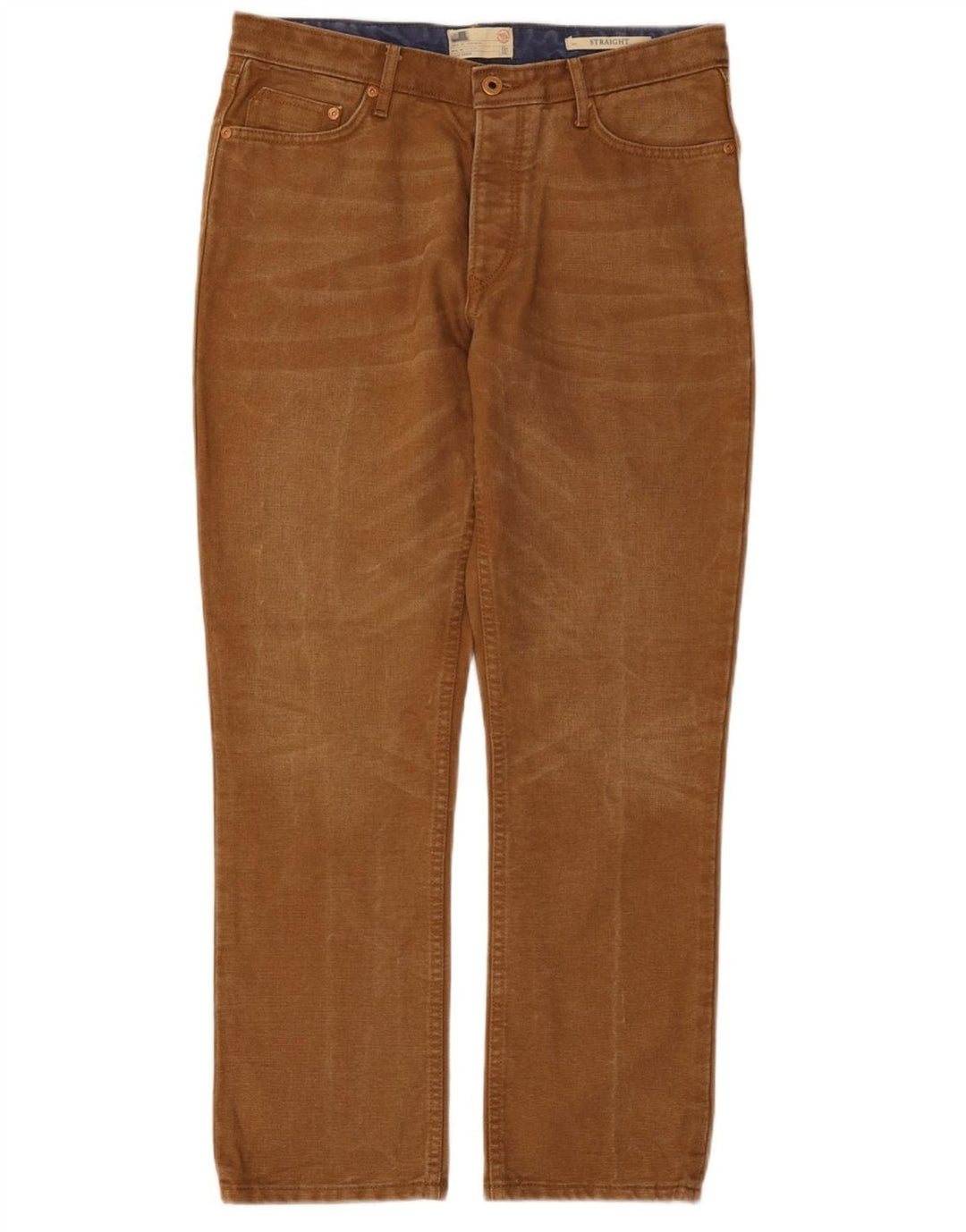 Marks & Spencer Herren Straight Jeans W32 L29 Braune Baumwolle