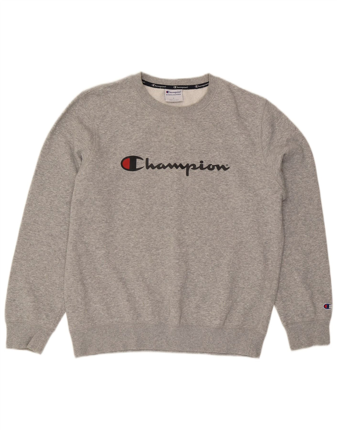 Champion Herren-Sweatshirt mit Grafik, groß, grau gesprenkelte Baumwolle