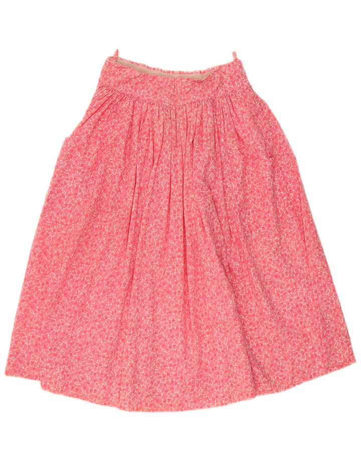 Vintage Damen ausgestellter Rock W28 Mittelrosa geblümt