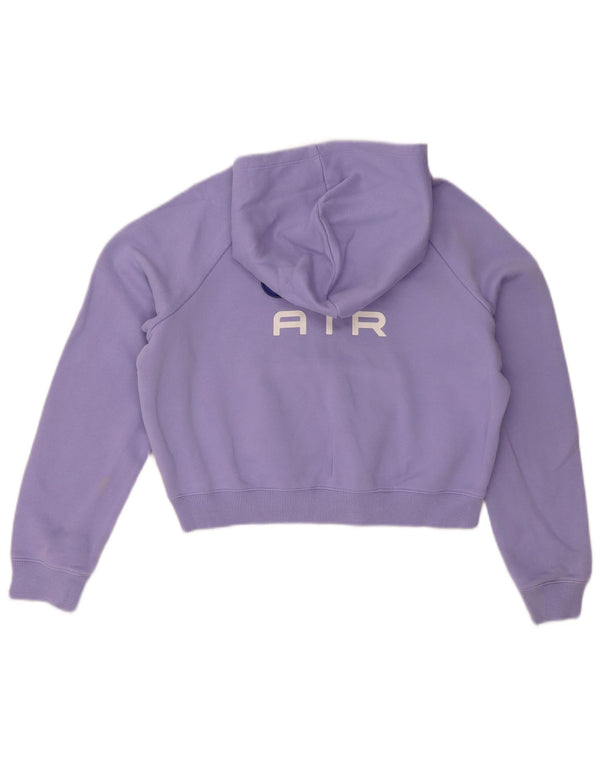 Nike Mädchen Crop Graphic Hoodie Pullover 13–14 Jahre XL Lila Baumwolle