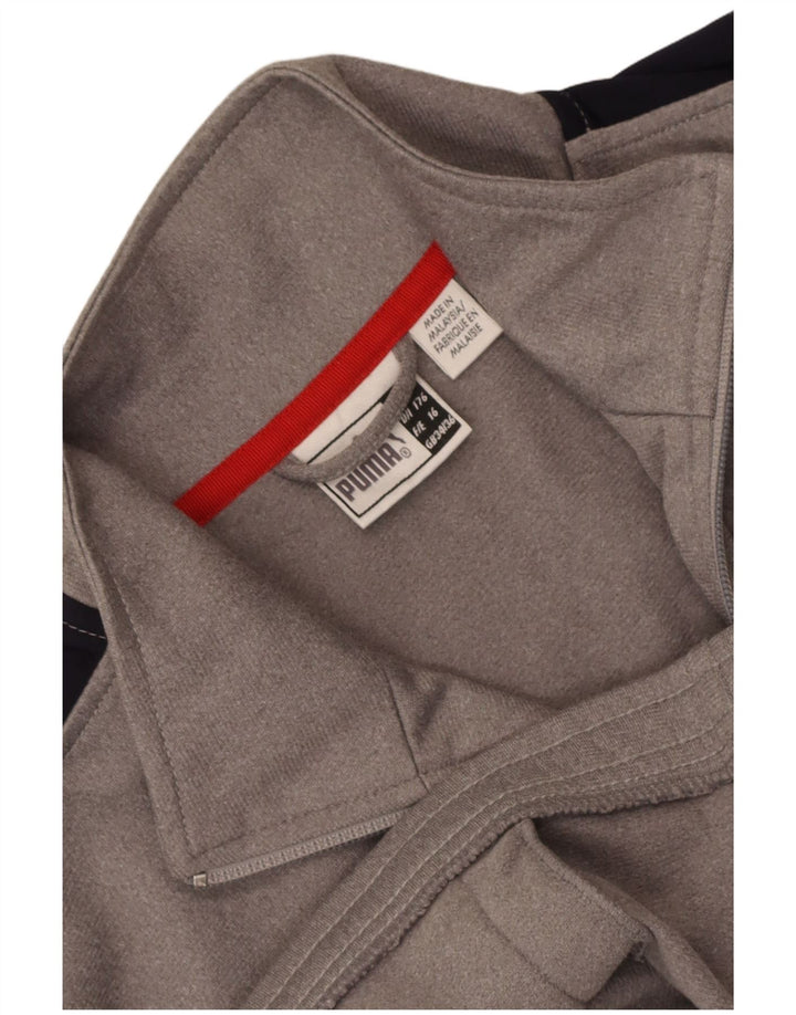 Puma Jungen-Trainingsanzug-Top-Jacke, 15–16 Jahre, graues Farbblockdesign