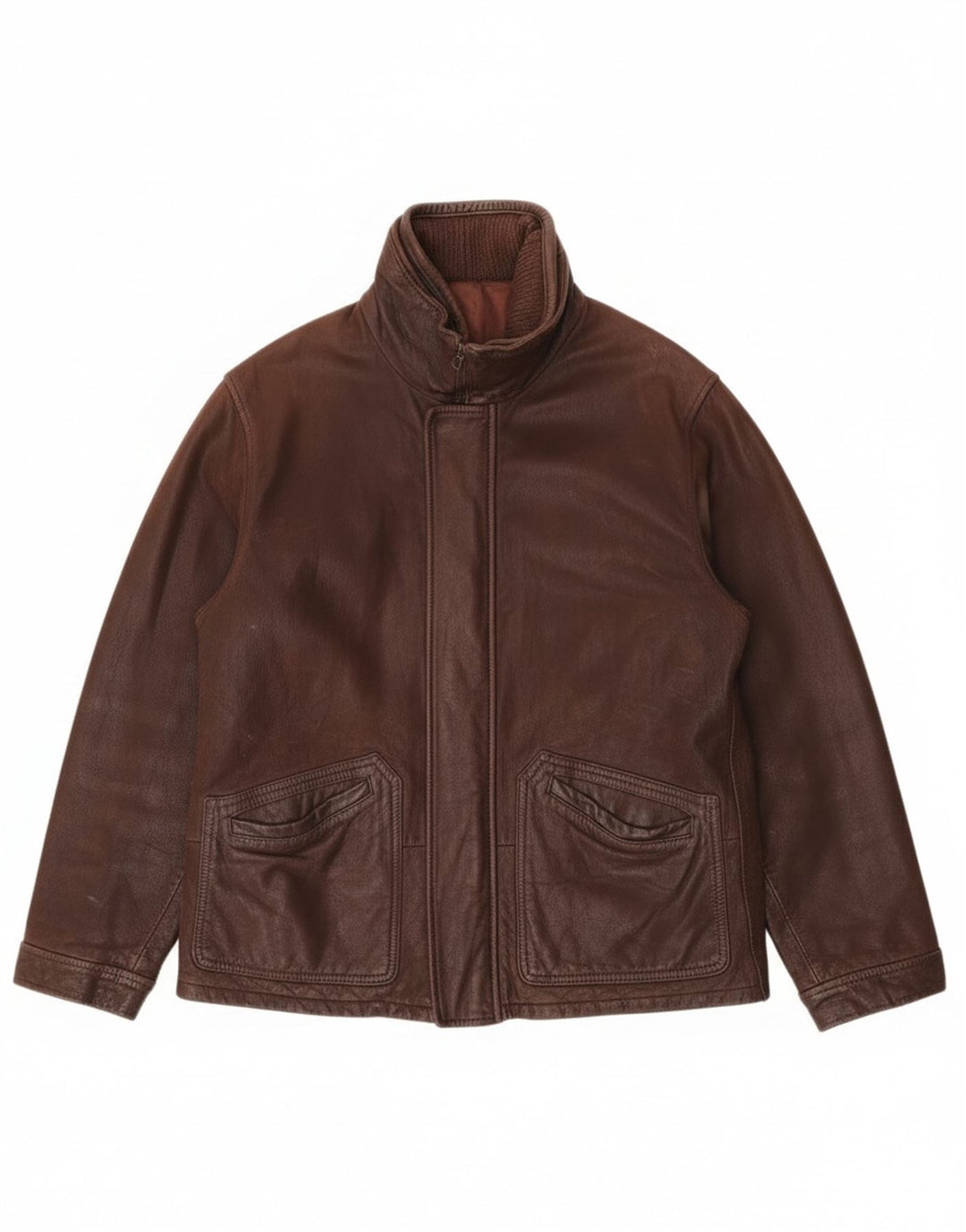 Vintage Herren Lederjacke IT 50 Großes braunes Leder