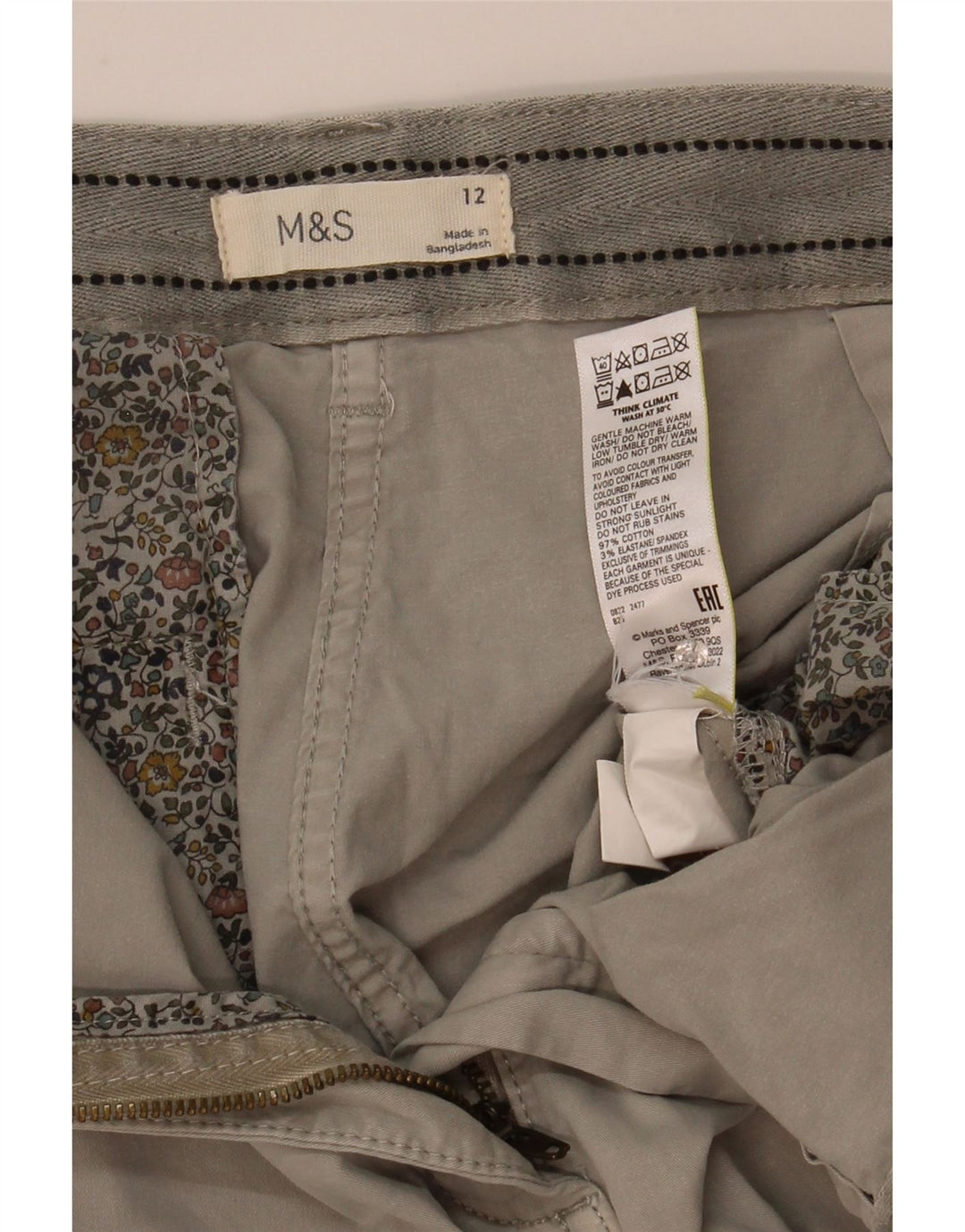 Marks & Spencer Damen gerade Chino-Hose, UK 12, M, W30, L26, Grau