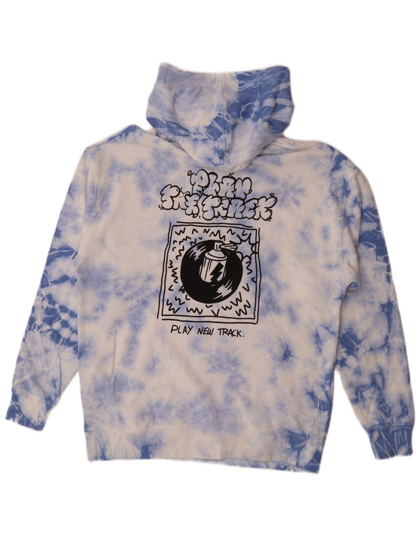 Zara Jungen-Pullover mit grafischem Kapuzenpullover, 13–14 Jahre, blaue Batik-Baumwolle
