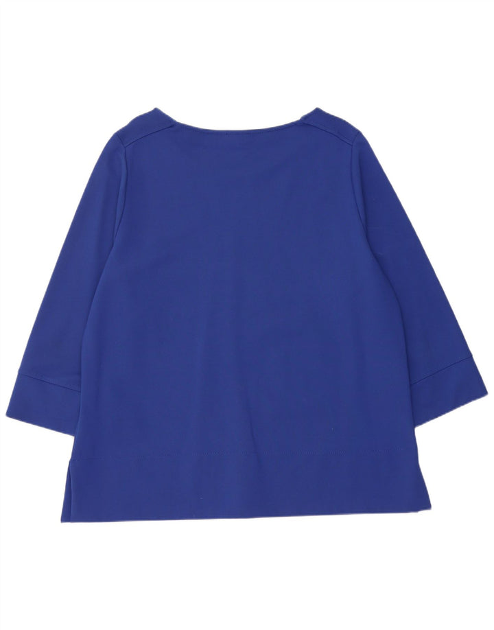 Jaeger Damen Top 3/4 Ärmel UK 18 XL Blaue Viskose