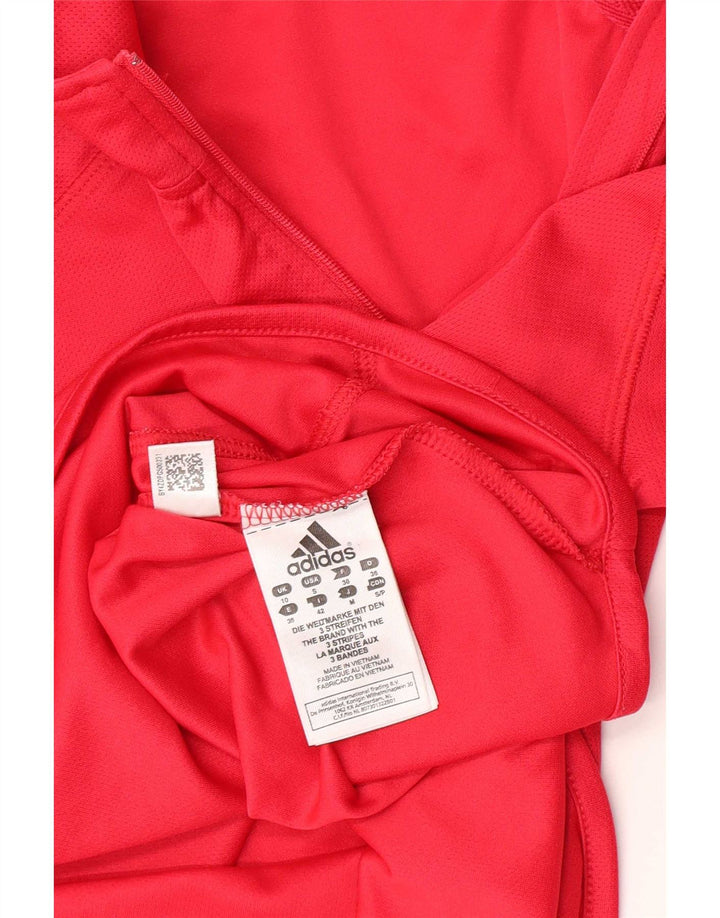Adidas Damen-Pullover-Trainingsanzugoberteil mit Reißverschluss und Halsausschnitt, UK 10, Größe S, rosa, Polyester
