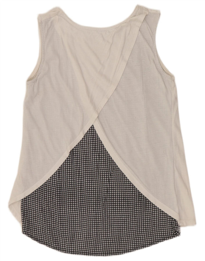 DESIGUAL Damen ärmelloses Blusenoberteil UK 10 Small White Floral