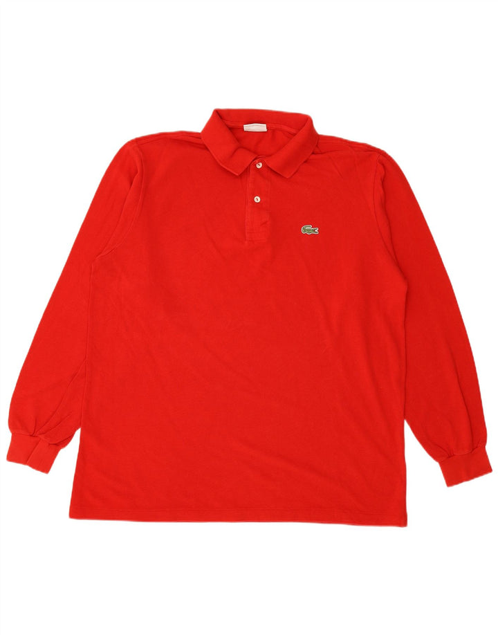 LACOSTE Herren-Langarm-Poloshirt, Größe 5, große rote Baumwolle