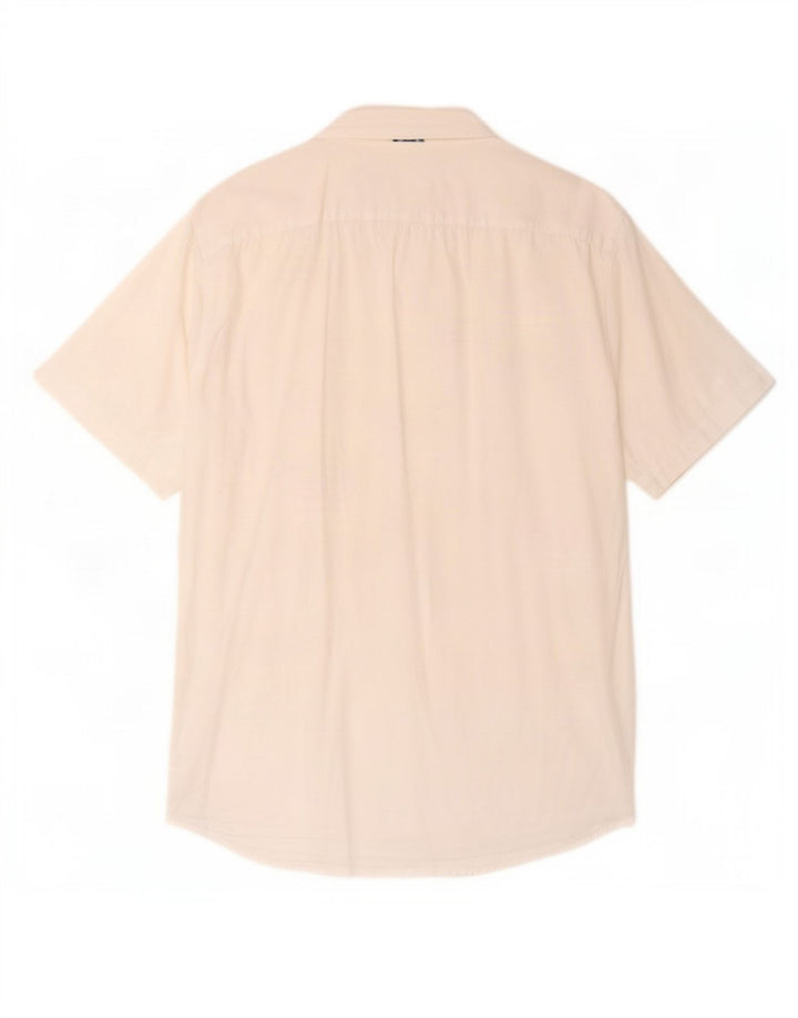 Tommy Hilfiger Herren-Stretch-Kurzarmhemd, klein, weiße Baumwolle