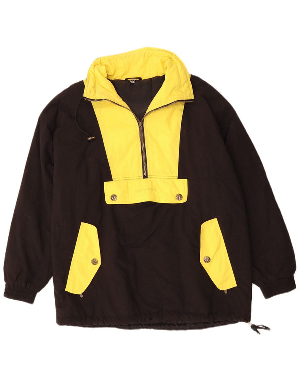 OLYMPIA Herren-Anorakjacke mit lockerer Passform und Kapuze, UK 38, Mittelschwarz, Farbblock