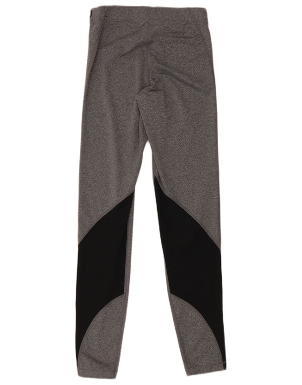 Nike Damen Leggings UK 8 Small Grau Colourblock Sports