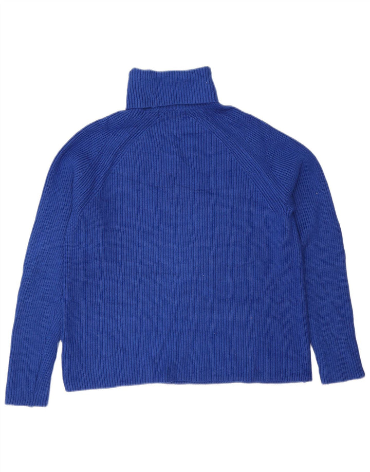 Marks & Spencer Rollkragenpullover für Damen, UK 14, mittelblaue Viskose