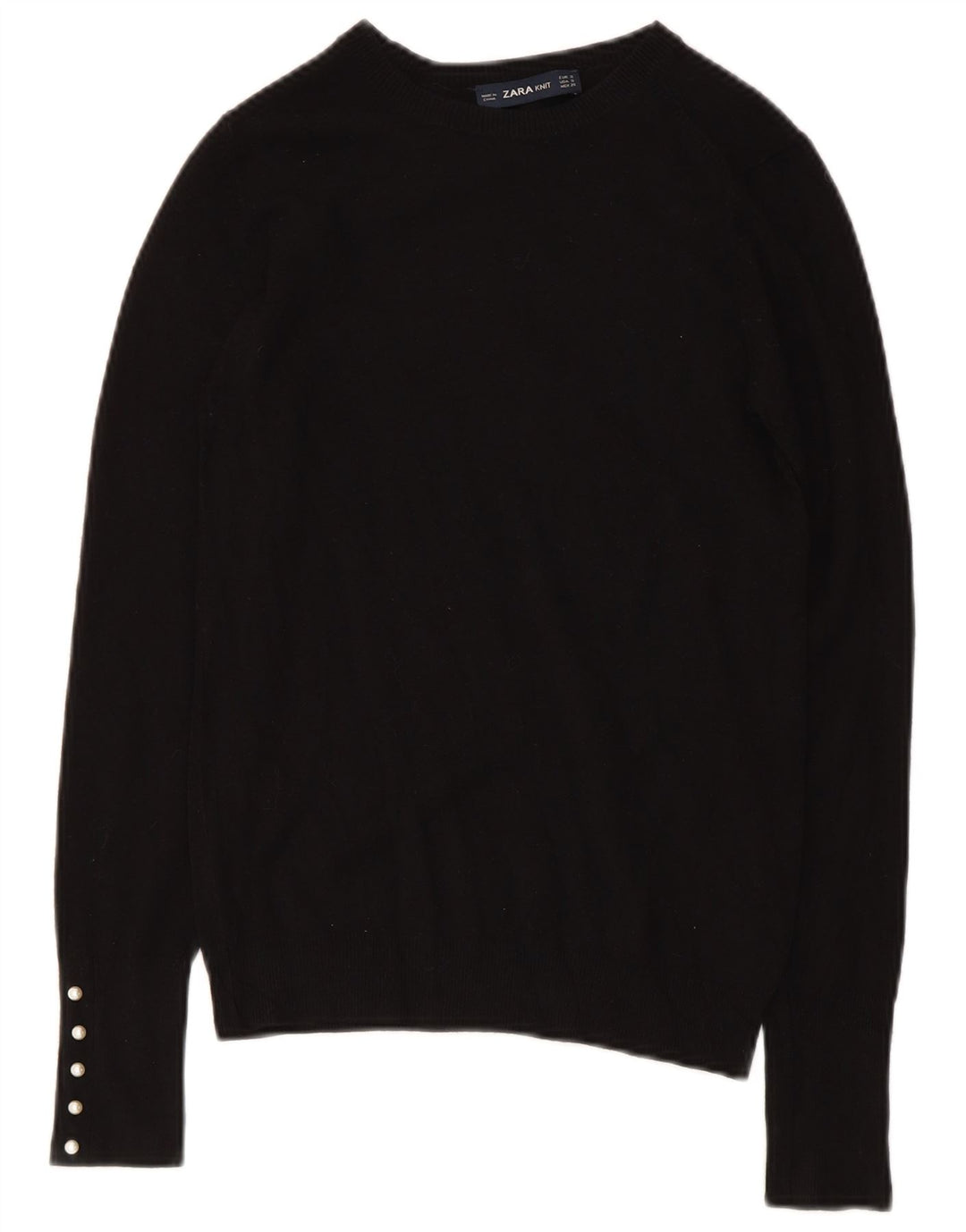 Zara Damen-Pullover mit U-Boot-Ausschnitt, Gr. 8, Schwarz