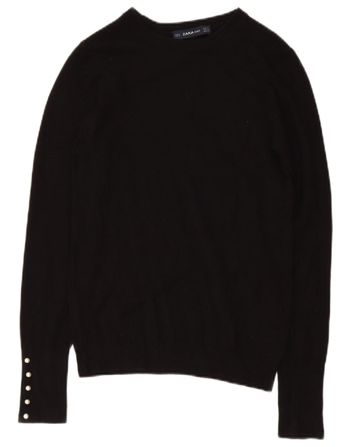 Zara Damen-Pullover mit U-Boot-Ausschnitt, Gr. 8, Schwarz