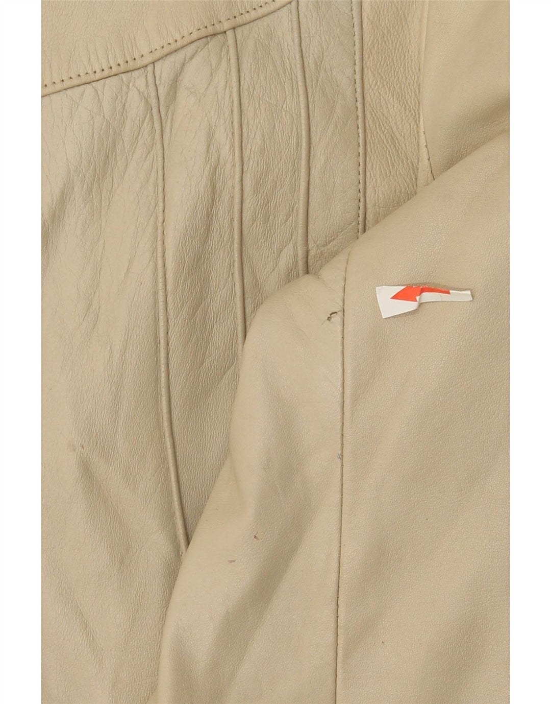 Vintage Damen Lederjacke UK 10 Small Beige