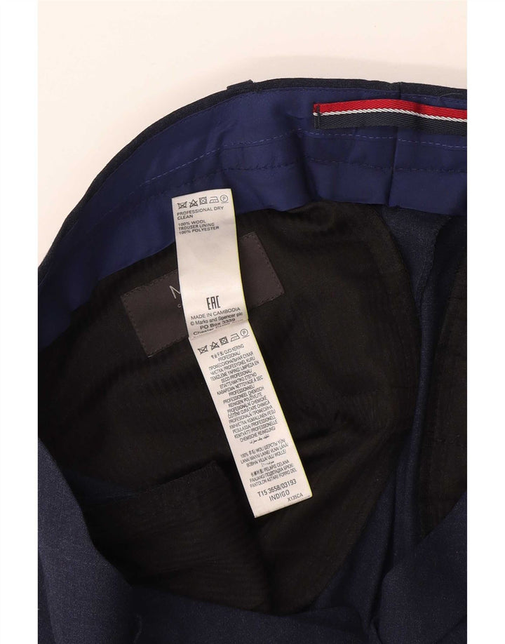 Marks & Spencer Slim-Anzughose für Herren, W32, L31, marineblaue Wolle