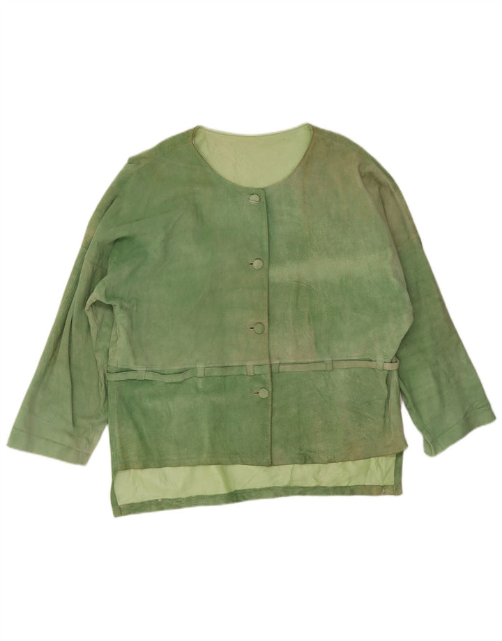 Vintage Damen Wildlederjacke UK 20 2XL Grün