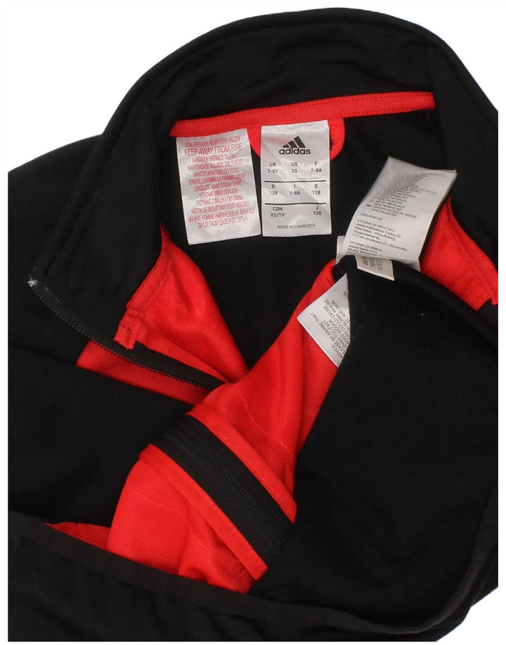 Adidas Jungen-Trainingsanzug-Top-Jacke, 7–8 Jahre, schwarzes Colourblock-Polyester